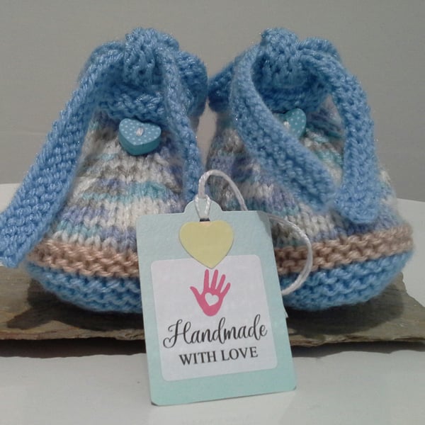 Baby Boy's Tie Booties  6 -9 months size