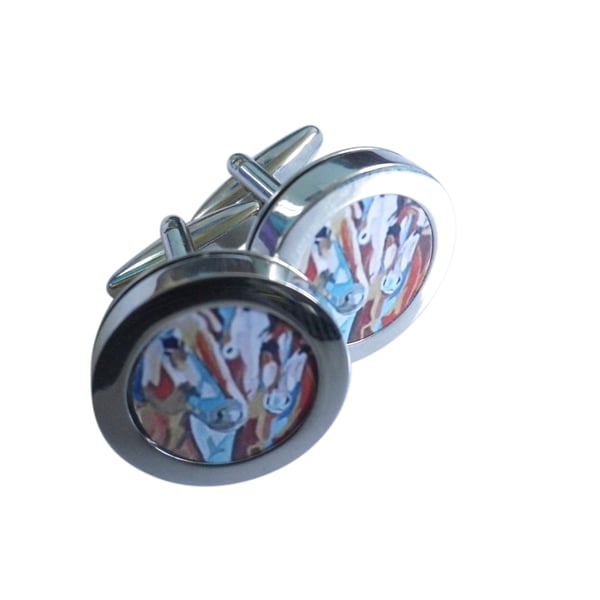 Wild Mustangs cufflinks, free shipping, gift wrapped, dynamic image, Ref 1234