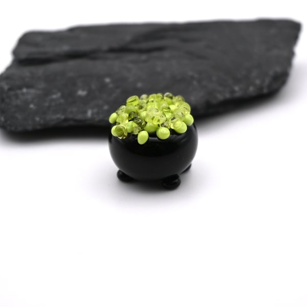 small glass witches cauldron keepsake