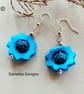 Mother of Pearl & Polymer Clay Earrings  Silver Plate - Image 2