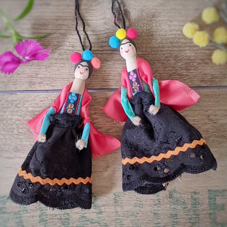 Frida Khalo Peg Doll Kit No Sew Hanging Decoration
