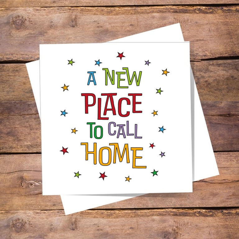 New Home Card - new house. Blank inside, free shipping