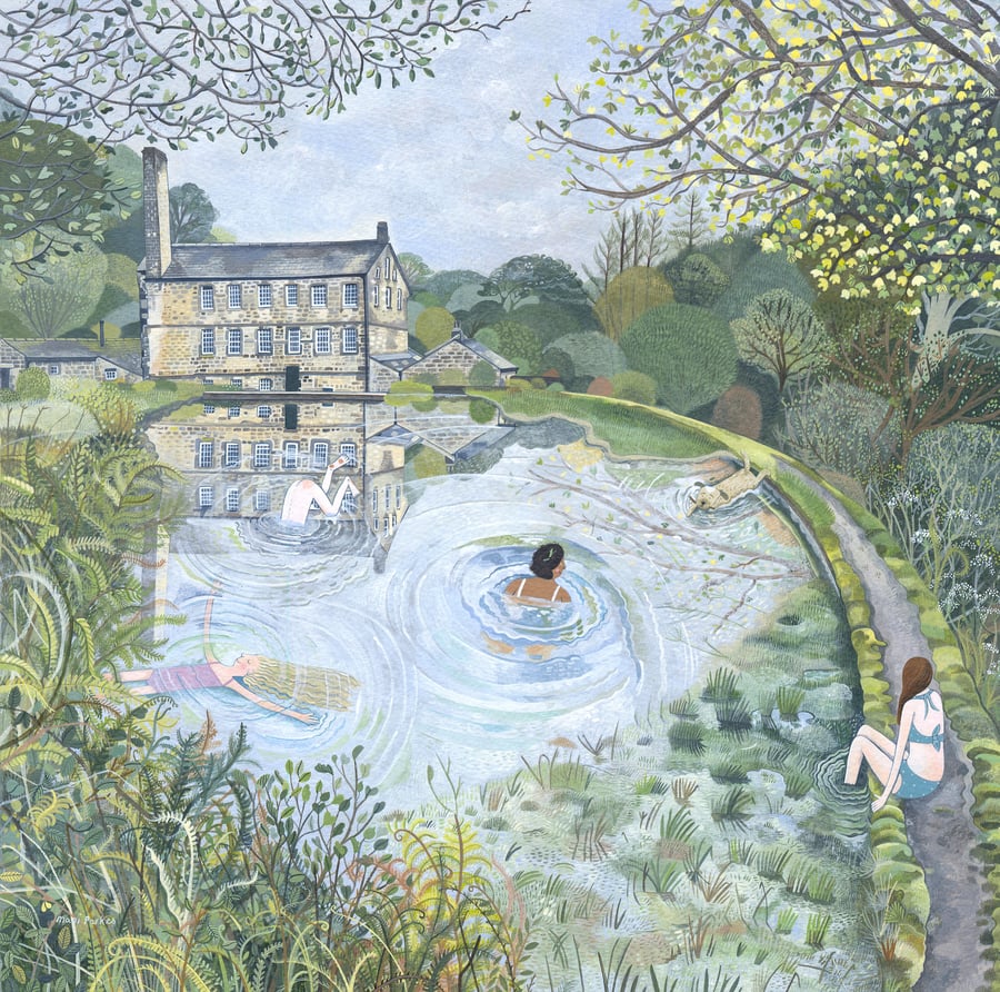Taking A Dip At The Mill Greeting Card
