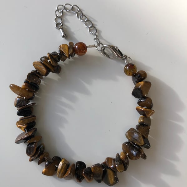 Tigers Eye memory wire bangle