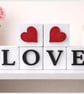 Handmade Wooden LOVE Blocks – romantic shelf decor 