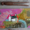 Pink Sky semi abstract cottage painting 