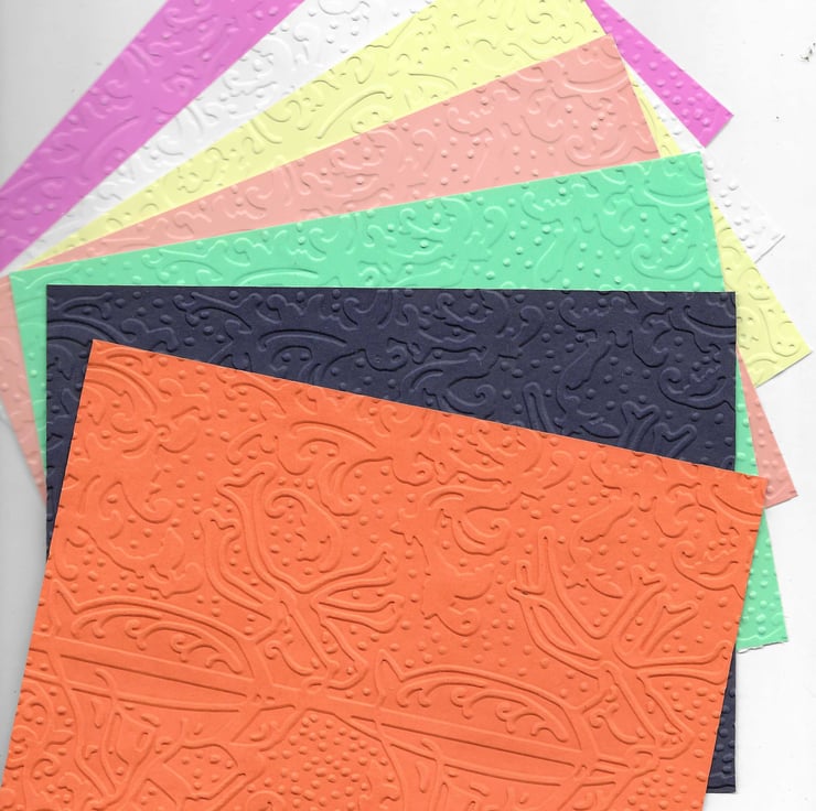 Embossed Card & Paper. 10 Sheets. 5"x7... - Folksy