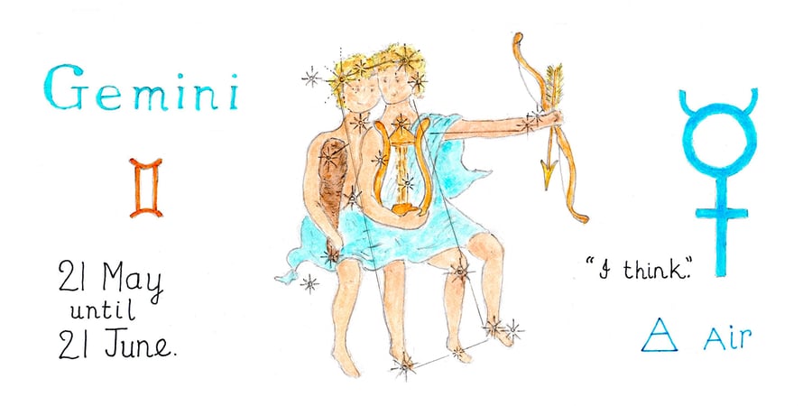 Astrology star sign Gemini print