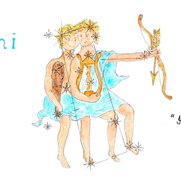 Astrology star sign Gemini print