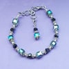 Beautiful Blue Green Crystal cubes Bracelet