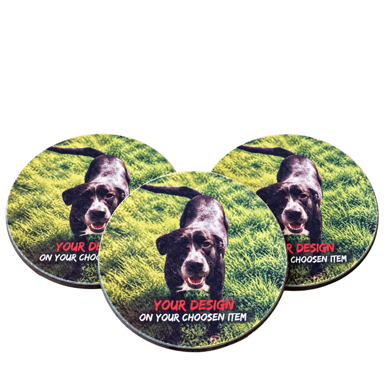 Personalised Photo Coasters Set of 3 - Custom Neoprene Drink Coasters