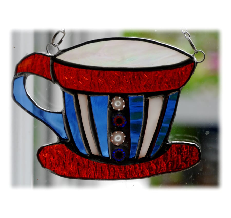 Teacup Stained Glass Suncatcher coffee cup mug 010 