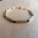 Racing Green and Gold, classicical bracelet. 