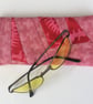 Glasses, sunglasses case, crazy patchwork, pink and red - Image 4