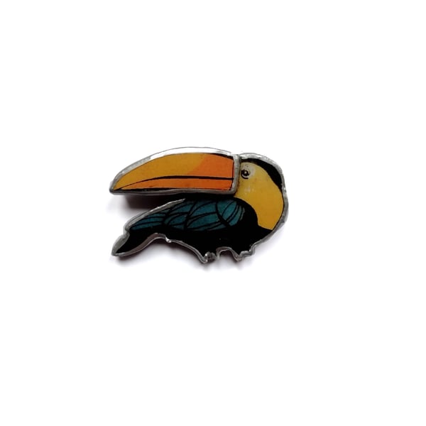  Toucan with layered beak chunky statement Brooch by EllyMental