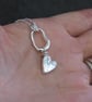 Silver heart drop necklace, molten sterling silver pendant necklace - Image 2