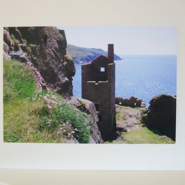 Greetings card with a photo of Botallack Tin Mine, St. Just-in-Penwith, Cornwall