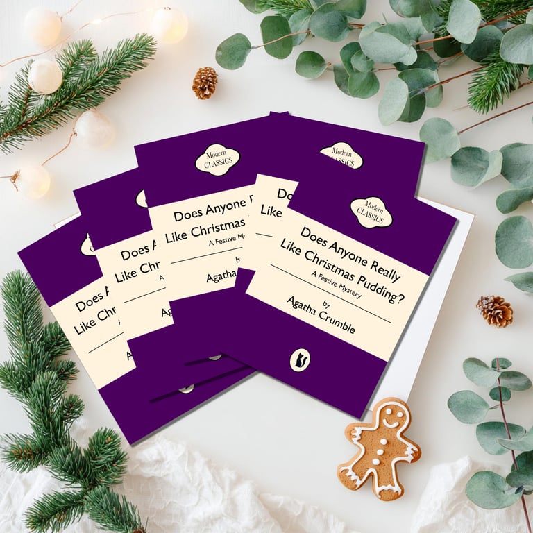 Pack of 5 Does Anyone Really Like Christmas Pudding? - Penguin Style Xmas Card