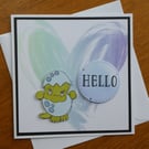 Dinosaur Card - Hello - Birthday, New Baby, Valentines Day