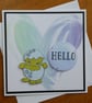 Dinosaur Card - Hello - Birthday, New Baby, Valentines Day
