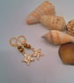 Gold Plated Hammered Star Earrings with Gold Crystal Rondelles, Gift for Her - Image 7