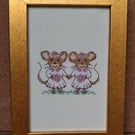 Handmade Cross Stitch Personalised Two Brides Wedding Keepsake – 6x4"