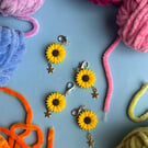 Sunflower & Star Stitch Markers - crochet 