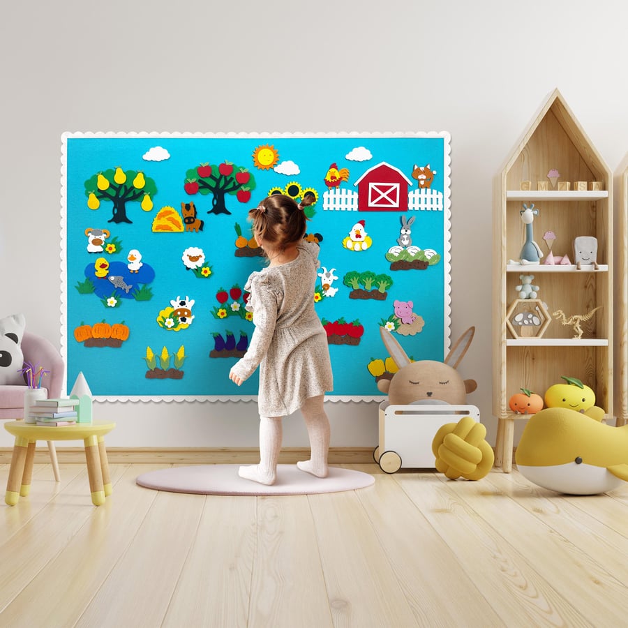 Farm Felt Story Board - Wall Play Mat for Children Activity