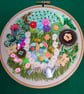 Hoop Art Gardening Theme Collage Mixed Media in Embroidery Hoop Various Colours - Image 2