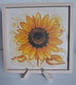 Sunflower 3D HueForge Framed Print - 8.7 x 8.7 Inch - Wood PLA Frame & Stand Inc