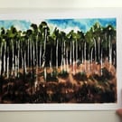 Watercolour Print Hanchurch Woods