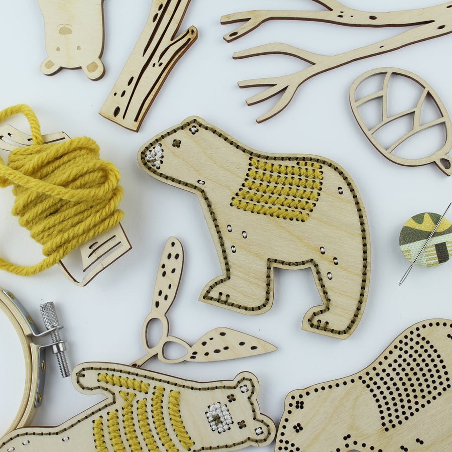 Beginners Cross stitch Wooden Board Kit