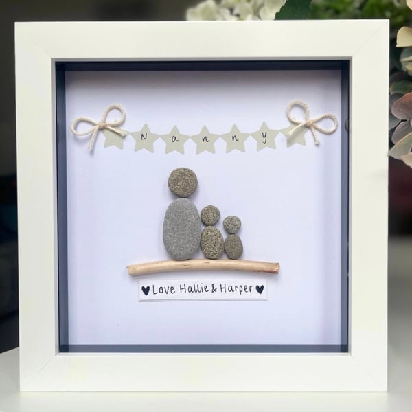 Personalised Nanny Frame, Gift for Nana, Pebble Frame, Pebble Gift for Nanny