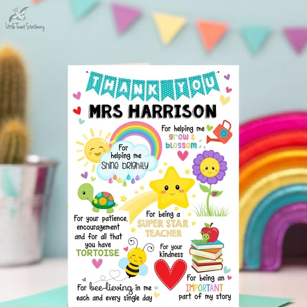 Thank You Teacher Appreciation Card