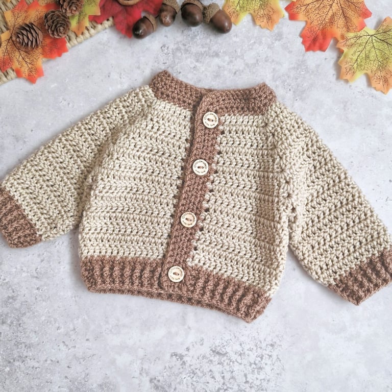 Handmade Crochet Baby Cardigan - Newborn to 1–2 Years