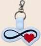 Infinity Love Keyring - Embroidered Heart Bag Charm - Image 4