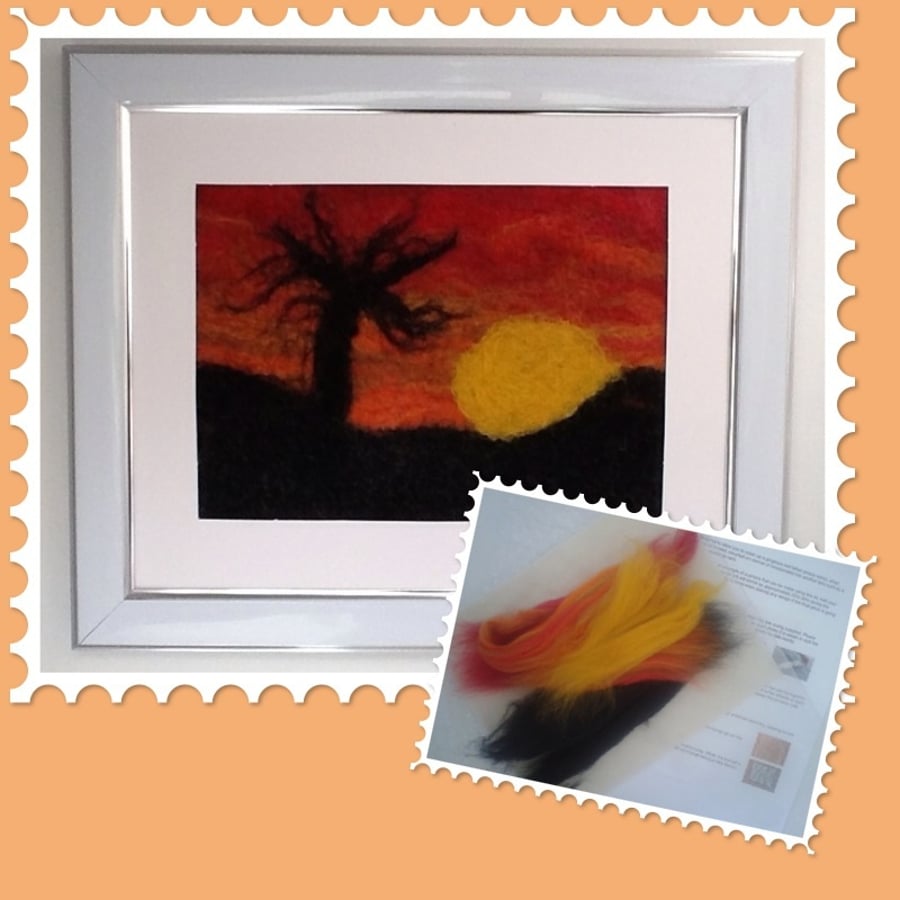 Craft Kit, Wet Felt Picture - Sunset