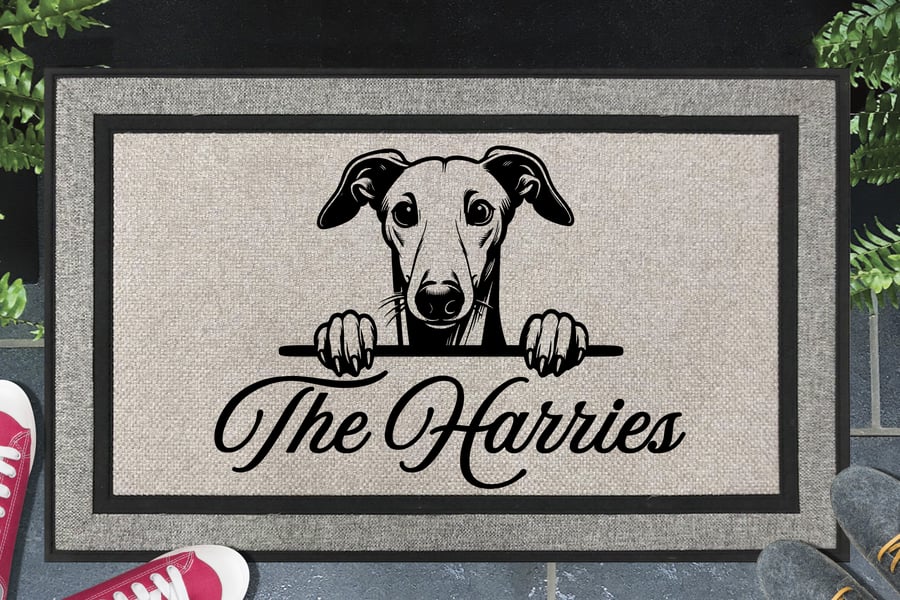 Whippet Dog Door Mat No.1 - Personalised Whippet All Weather Doormat - 45x70cm 