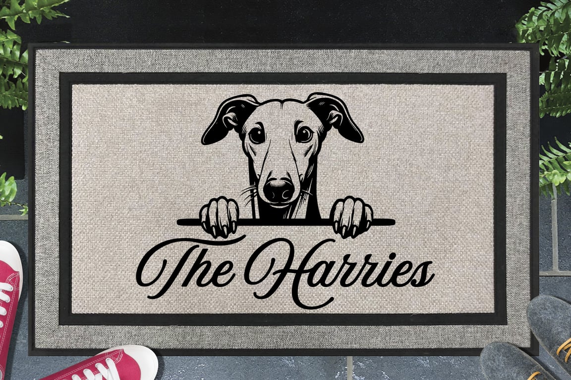 Whippet Dog Door Mat No.1 - Personalised Whippet All Weather Doormat - 45x70cm 