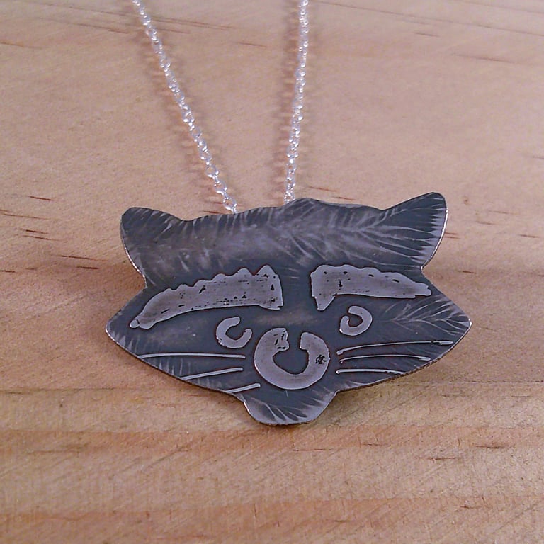 Sterling Silver Raccoon Necklace