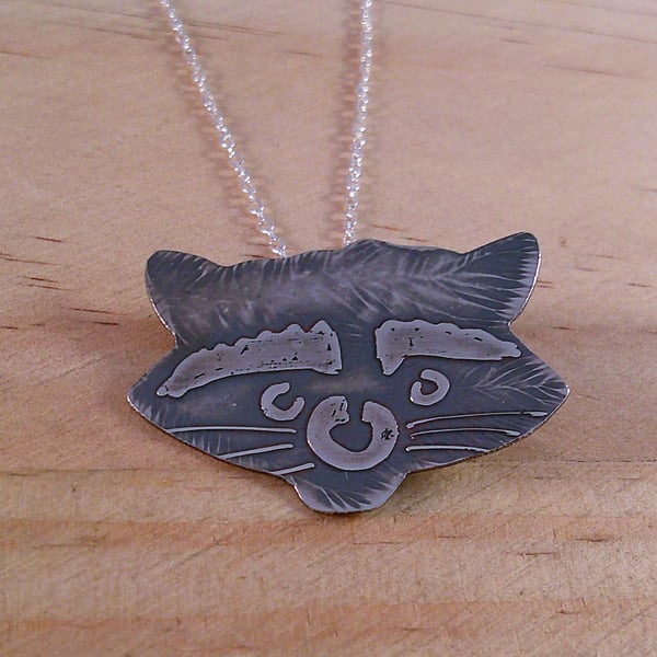 Sterling Silver Raccoon Necklace