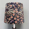 Dramatic BLACK Hummingbird and Butterfly VIntage Fabric Lampshade option 