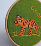 Embroidered hoop art - Tiger Roar Green - Image 8