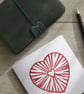 Handprinted heart greetings card - Image 2