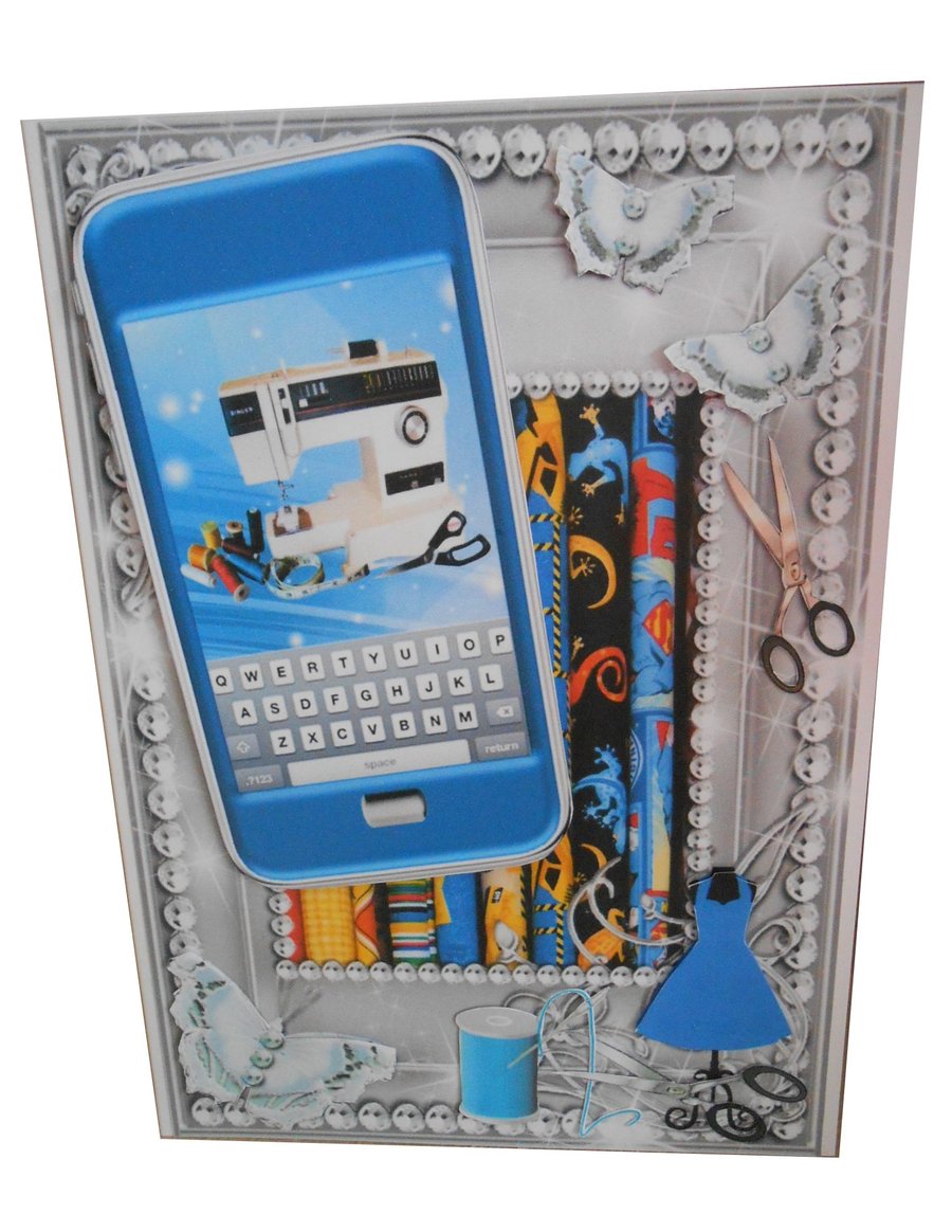 Sewing & Stitching phone card 3D