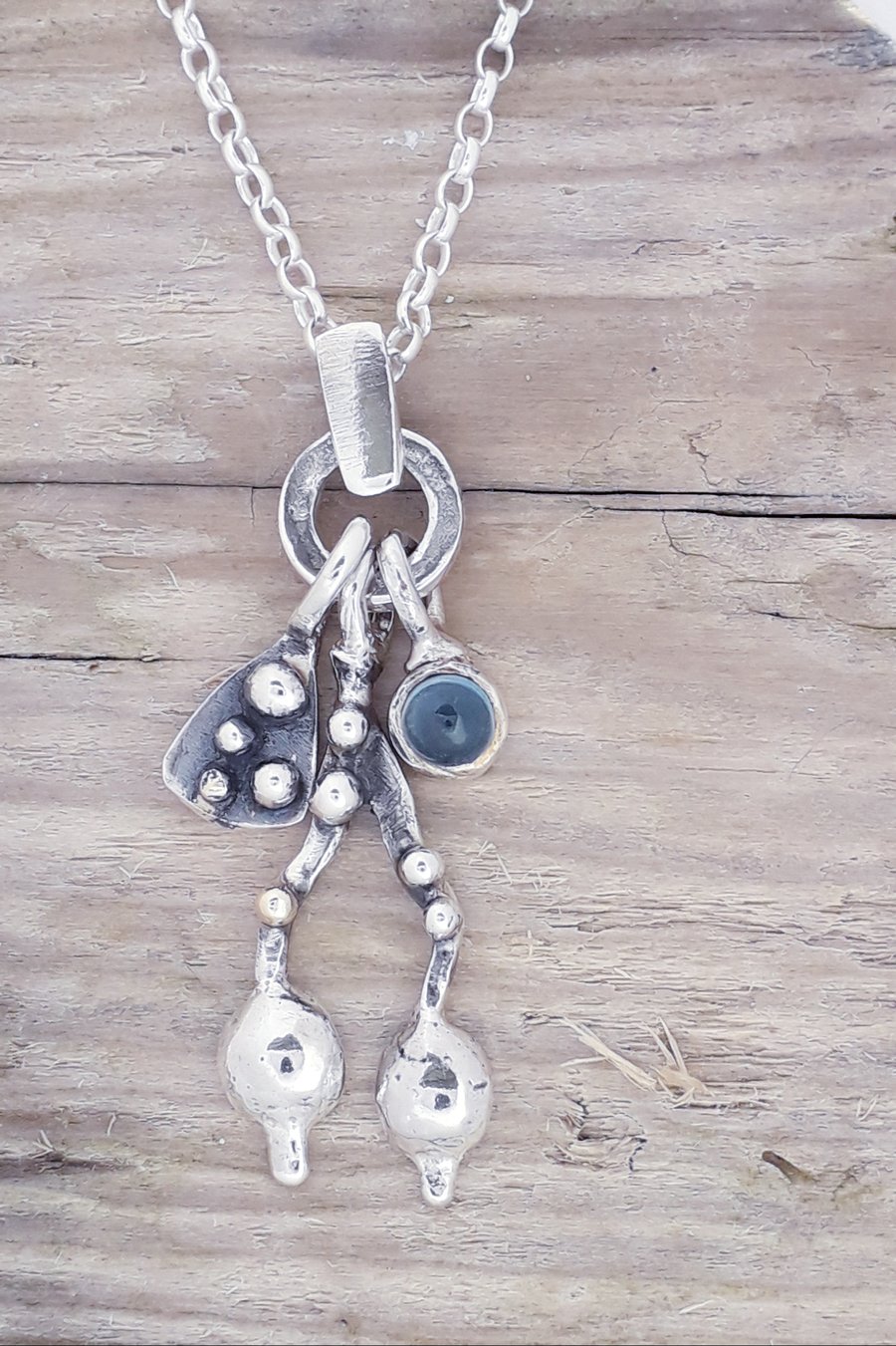 Beach Combing "Wrack" Pendant with Blue Topaz