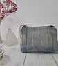 Hand Printed Linen Zipped Cosmetic Bag