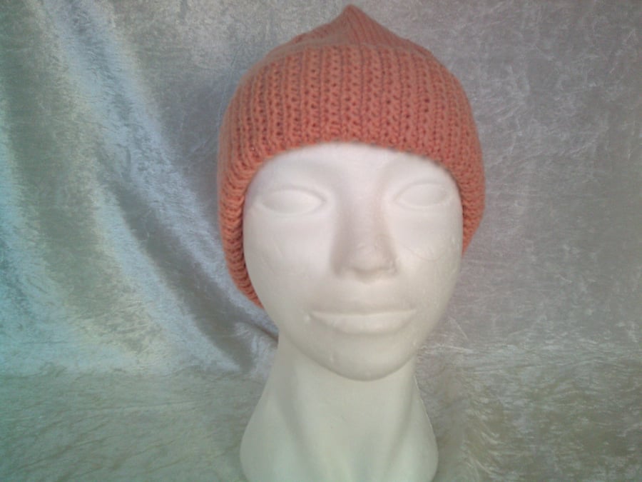 Dark Peach Beanie style hat