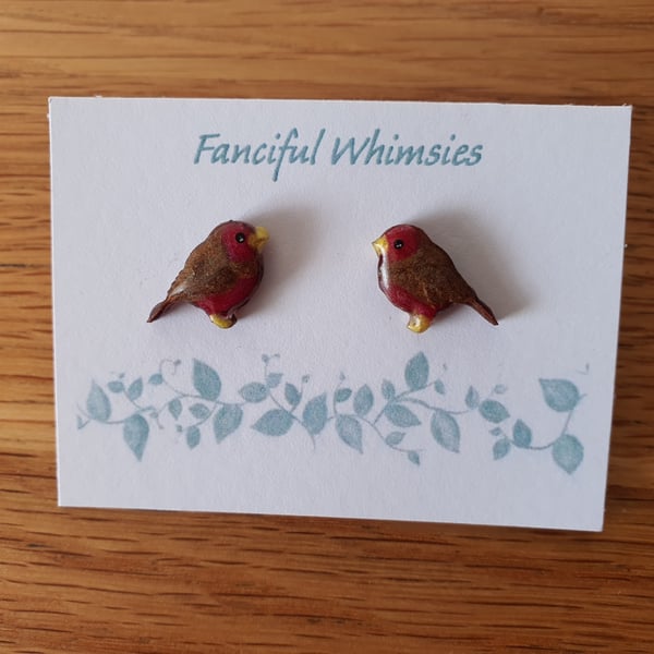 Delicate Robin Stud Earrings