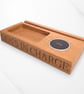 Oak Wireless Charging Desk Organiser – Personalised Valet Tray - Image 2